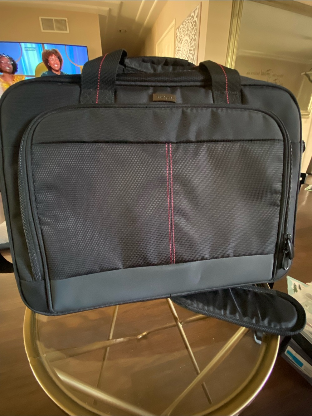 Targus Black Laptop Bag with Red Stitch Accents